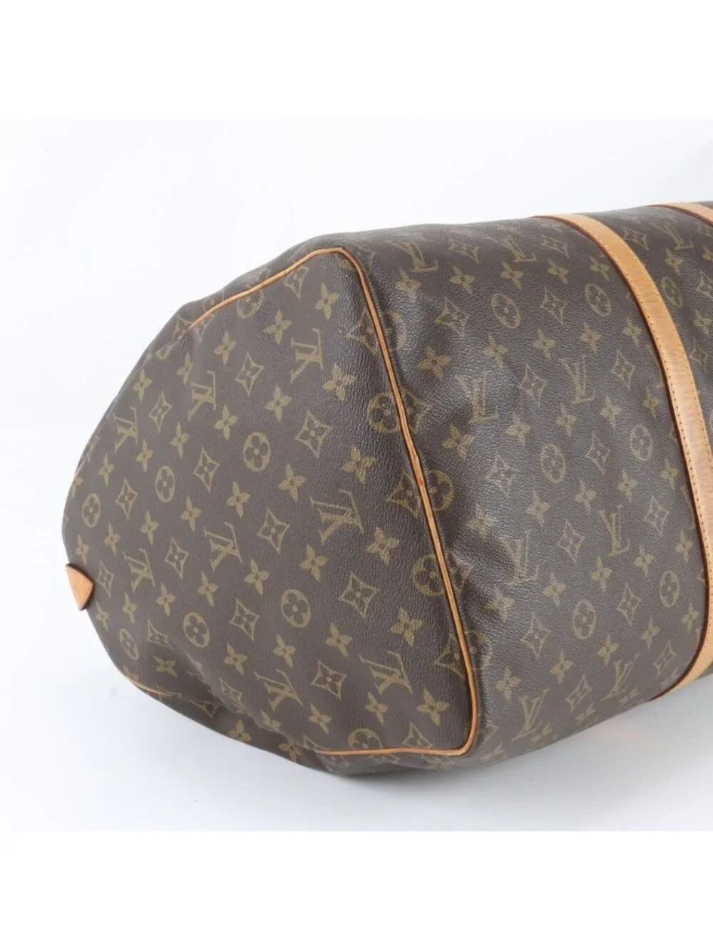 Louis Vuitton Monogram Keepall 55 Leather Boston Bag Tote Carry